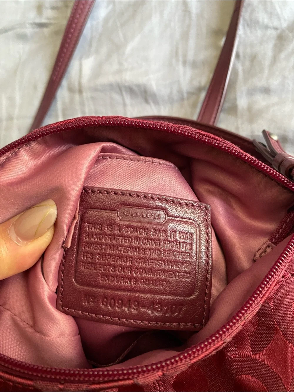 Coach Red Signature Monogram Crossbody Bag